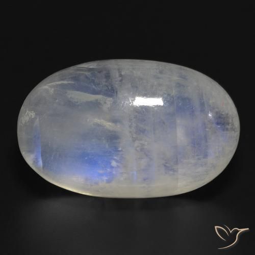 32.27ct Natural Bluish White Rainbow Moonstone, Oval, Translucent