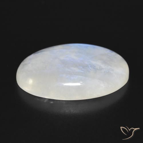 Rainbow Moonstone Gemstone in 23.4 x 16 mm Size for Sale, Rainbow Moonstone Stone in Bluish White Color