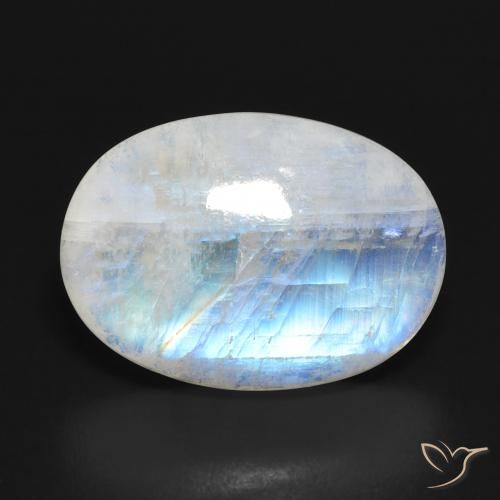 13.54ct Natural Bluish White Rainbow Moonstone, Oval, Translucent