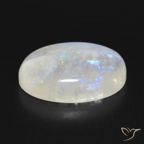 Rainbow Moonstone Gemstone in 19.4 x 14.1 mm Size for Sale, Rainbow Moonstone Stone in Bluish White Color