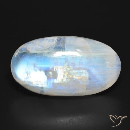26.86 ct Oval Rainbow Moonstone, 27.5 x 15.1 mm From the United States, Photo A