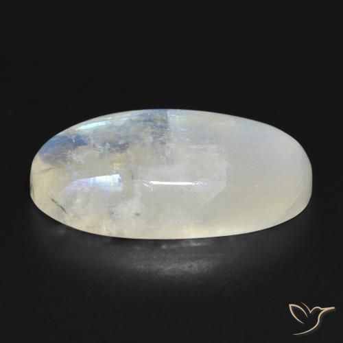 Rainbow Moonstone Gemstone in 27.5 x 15.1 mm Size for Sale, Rainbow Moonstone Stone in Bluish White Color