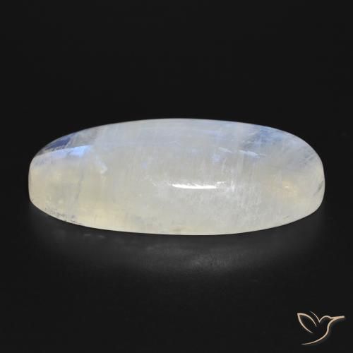 Rainbow Moonstone Gemstone in 35.5 x 16 mm Size for Sale, Rainbow Moonstone Stone in Bluish White Color