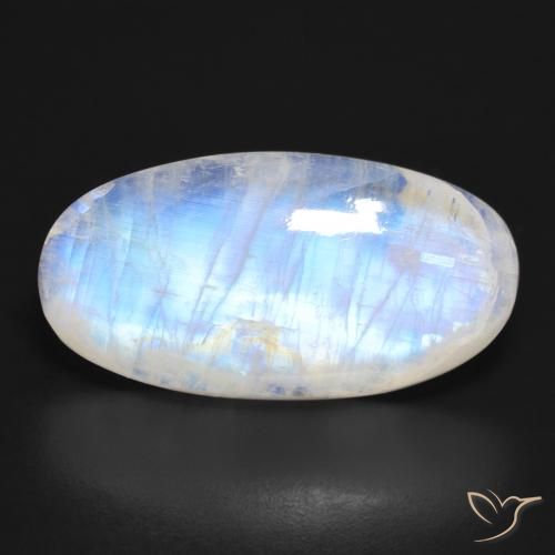 23.54 ct Oval Rainbow Moonstone, 27.7 x 14.4 mm From the United States, Photo A