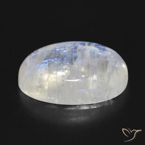 Rainbow Moonstone Gemstone in 22.9 x 16.3 mm Size for Sale, Rainbow Moonstone Stone in Bluish White Color