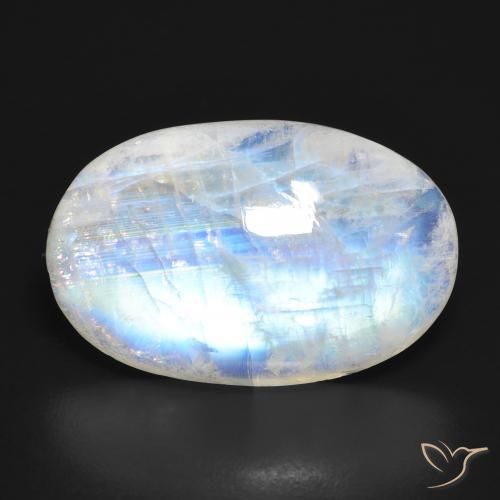 17.96 ct Oval Rainbow Moonstone, 23.1 x 15 mm From the United States, Photo A