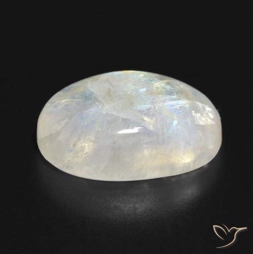 Rainbow Moonstone Gemstone in 18 x 13 mm (calibrated) Size for Sale, Rainbow Moonstone Stone in Bluish White Color