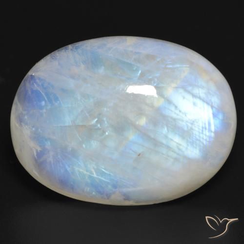 30.84ct Natural Bluish White Rainbow Moonstone, Oval, Translucent