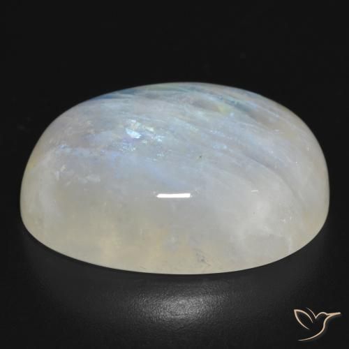 Rainbow Moonstone Gemstone in 23.9 x 17.8 mm Size for Sale, Rainbow Moonstone Stone in Bluish White Color