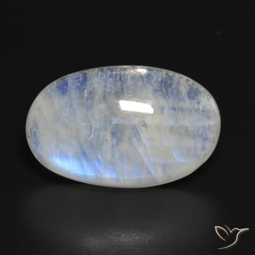 13.87ct Natural Bluish White Rainbow Moonstone, Oval, Translucent
