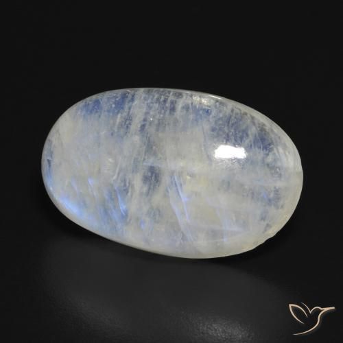 13.87 ct White Rainbow Moonstone Stone, Natural Rainbow Moonstone in Oval Cabochon Shape for Sale