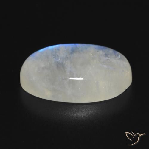 Rainbow Moonstone Gemstone in 20.3 x 12.8 mm Size for Sale, Rainbow Moonstone Stone in Bluish White Color