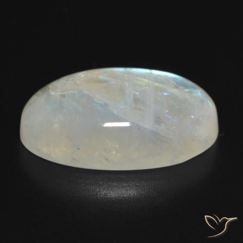 Rainbow Moonstone Gemstone in 19.3 x 11.7 mm Size for Sale, Rainbow Moonstone Stone in Bluish White Color
