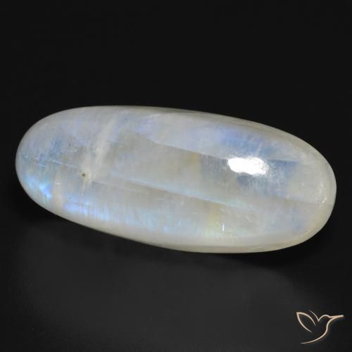 21.52 ct White Rainbow Moonstone Stone, Natural Rainbow Moonstone in Oval Cabochon Shape for Sale