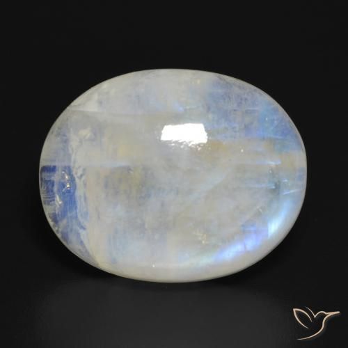 19.86ct Natural Bluish White Rainbow Moonstone, Oval, Translucent