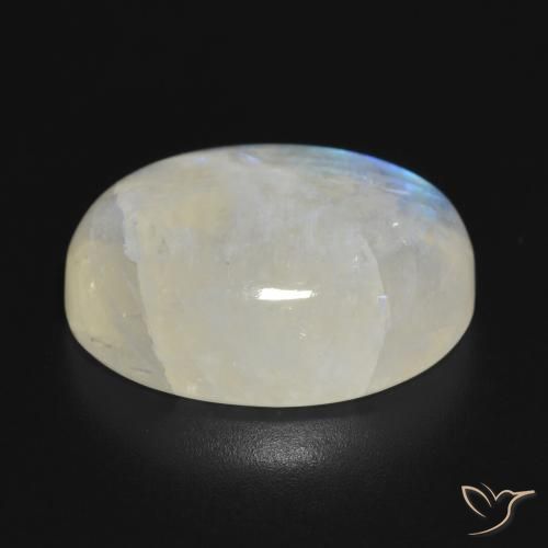 Rainbow Moonstone Gemstone in 20.1 x 16.1 mm Size for Sale, Rainbow Moonstone Stone in Bluish White Color