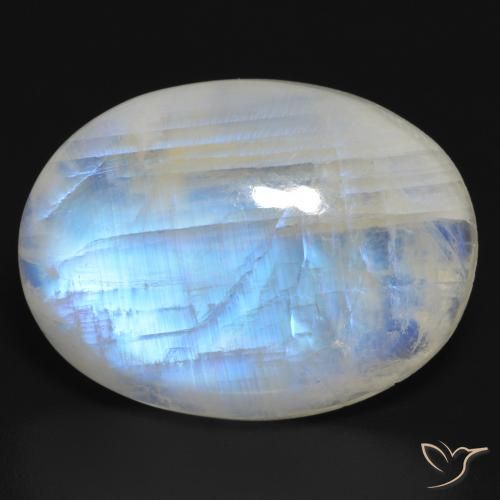 26.57ct Natural Bluish White Rainbow Moonstone, Oval, Translucent