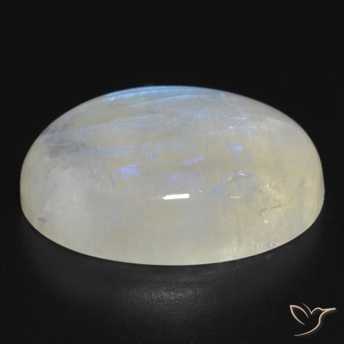 Rainbow Moonstone Gemstone in 23.8 x 17.8 mm Size for Sale, Rainbow Moonstone Stone in Bluish White Color