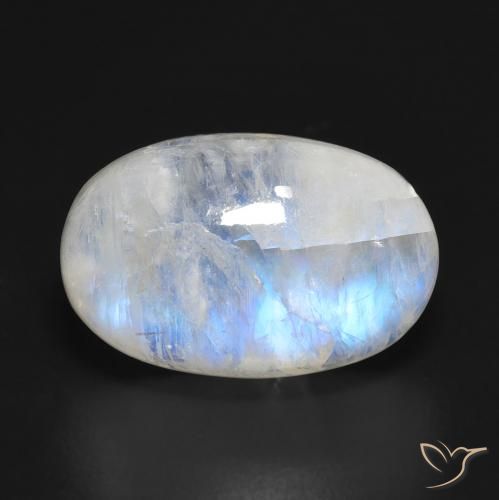 11.83 ct Oval Rainbow Moonstone, 17.3 x 11.3 mm From the United States, Photo A