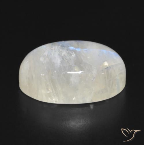 Rainbow Moonstone Gemstone in 17.3 x 11.3 mm Size for Sale, Rainbow Moonstone Stone in Bluish White Color