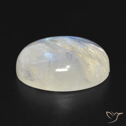 Rainbow Moonstone Gemstone in 20 x 15 mm (calibrated) Size for Sale, Rainbow Moonstone Stone in Bluish White Color