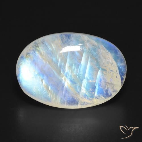 16.07 ct Oval Rainbow Moonstone, 21.4 x 14.6 mm From the United States, Photo A