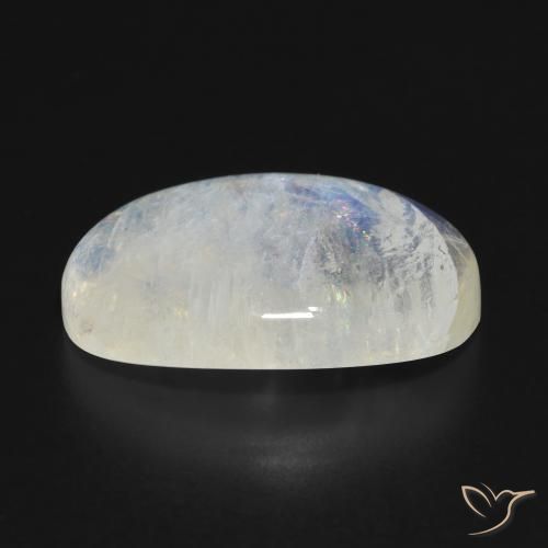 Rainbow Moonstone Gemstone in 21.4 x 14.6 mm Size for Sale, Rainbow Moonstone Stone in Bluish White Color
