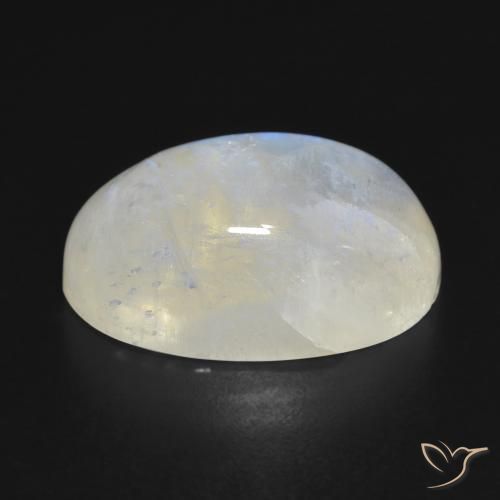 Rainbow Moonstone Gemstone in 21.1 x 14.6 mm Size for Sale, Rainbow Moonstone Stone in Bluish White Color
