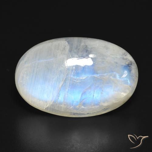 16.32ct Natural Bluish White Rainbow Moonstone, Oval, Translucent