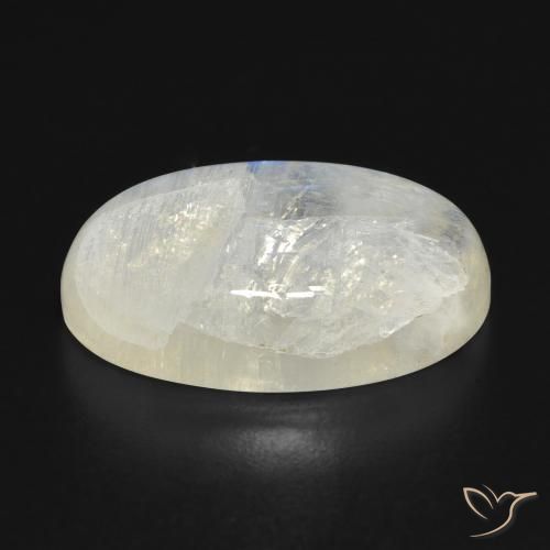 Rainbow Moonstone Gemstone in 21.4 x 12.8 mm Size for Sale, Rainbow Moonstone Stone in Bluish White Color
