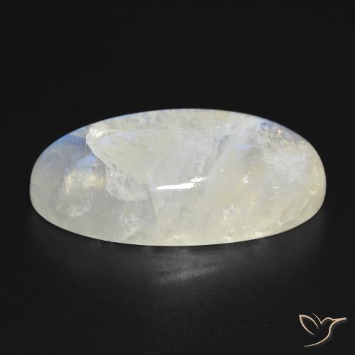 Rainbow Moonstone Gemstone in 31.7 x 17.5 mm Size for Sale, Rainbow Moonstone Stone in Bluish White Color