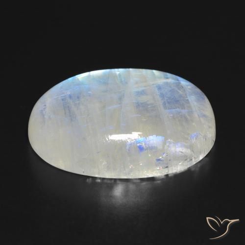 Rainbow Moonstone Gemstone in 25 x 18 mm (calibrated) Size for Sale, Rainbow Moonstone Stone in Bluish White Color
