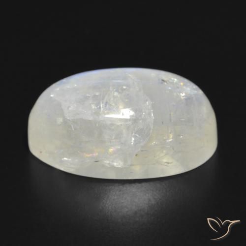 Rainbow Moonstone Gemstone in 19.1 x 11.4 mm Size for Sale, Rainbow Moonstone Stone in Bluish White Color