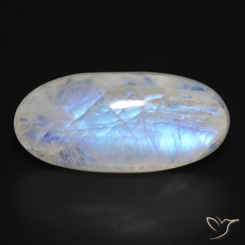 28.30ct Natural Bluish White Rainbow Moonstone, Oval, Translucent