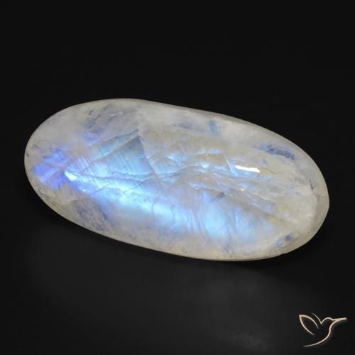 28.30 ct White Rainbow Moonstone Stone, Natural Rainbow Moonstone in Oval Cabochon Shape for Sale