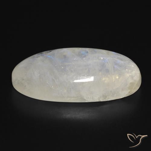 Rainbow Moonstone Gemstone in 29.5 x 13.8 mm Size for Sale, Rainbow Moonstone Stone in Bluish White Color