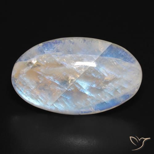 24.46ct Natural Bluish White Rainbow Moonstone, Oval, Translucent