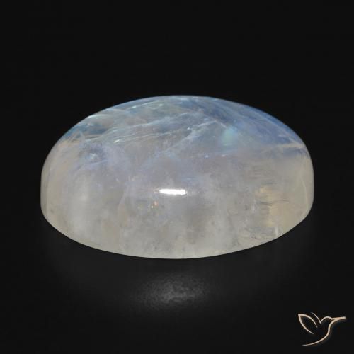 Rainbow Moonstone Gemstone in 25 x 18 mm (calibrated) Size for Sale, Rainbow Moonstone Stone in Bluish White Color