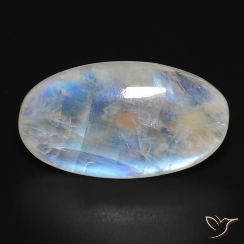 26.45ct Natural Bluish White Rainbow Moonstone, Oval, Translucent