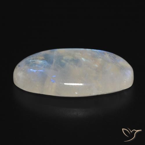 Rainbow Moonstone Gemstone in 29 x 16.2 mm Size for Sale, Rainbow Moonstone Stone in Bluish White Color