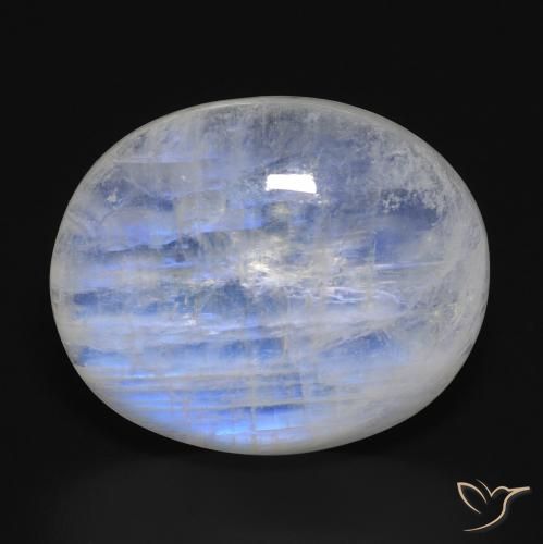 17.35 ct Oval Rainbow Moonstone, 19.4 x 15.8 mm From the United States, Photo A