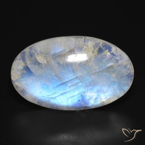 23.70ct Natural Bluish White Rainbow Moonstone, Oval, Translucent