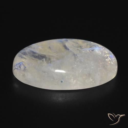 Rainbow Moonstone Gemstone in 26 x 15.8 mm Size for Sale, Rainbow Moonstone Stone in Bluish White Color