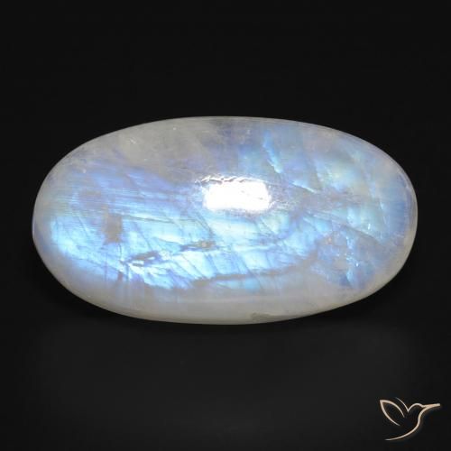 28.13ct Natural Bluish White Rainbow Moonstone, Oval, Translucent