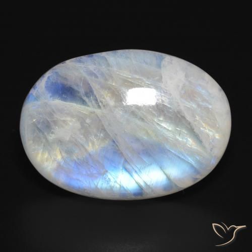 29.81ct Natural Bluish White Rainbow Moonstone, Oval, Translucent