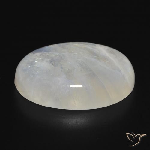 Rainbow Moonstone Gemstone in 25 x 18 mm (calibrated) Size for Sale, Rainbow Moonstone Stone in Bluish White Color