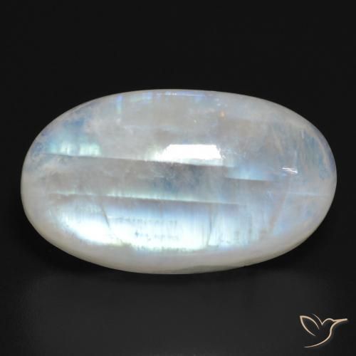 21.15ct Natural Bluish White Rainbow Moonstone, Oval, Translucent