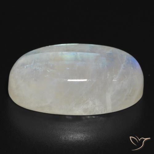 Rainbow Moonstone Gemstone in 22.6 x 13.2 mm Size for Sale, Rainbow Moonstone Stone in Bluish White Color