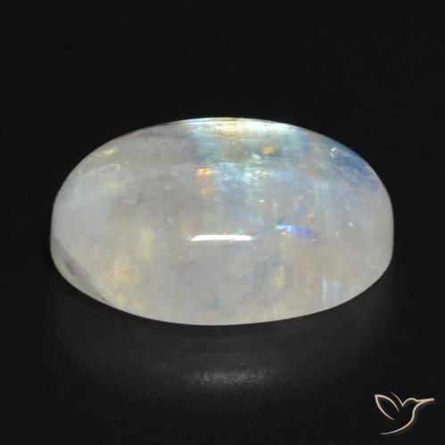 Rainbow Moonstone Gemstone in 17.4 x 12.1 mm Size for Sale, Rainbow Moonstone Stone in Bluish White Color