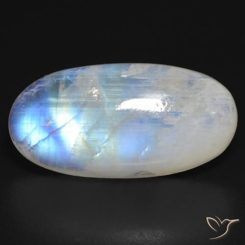 17.17ct Natural Bluish White Rainbow Moonstone, Oval, Translucent